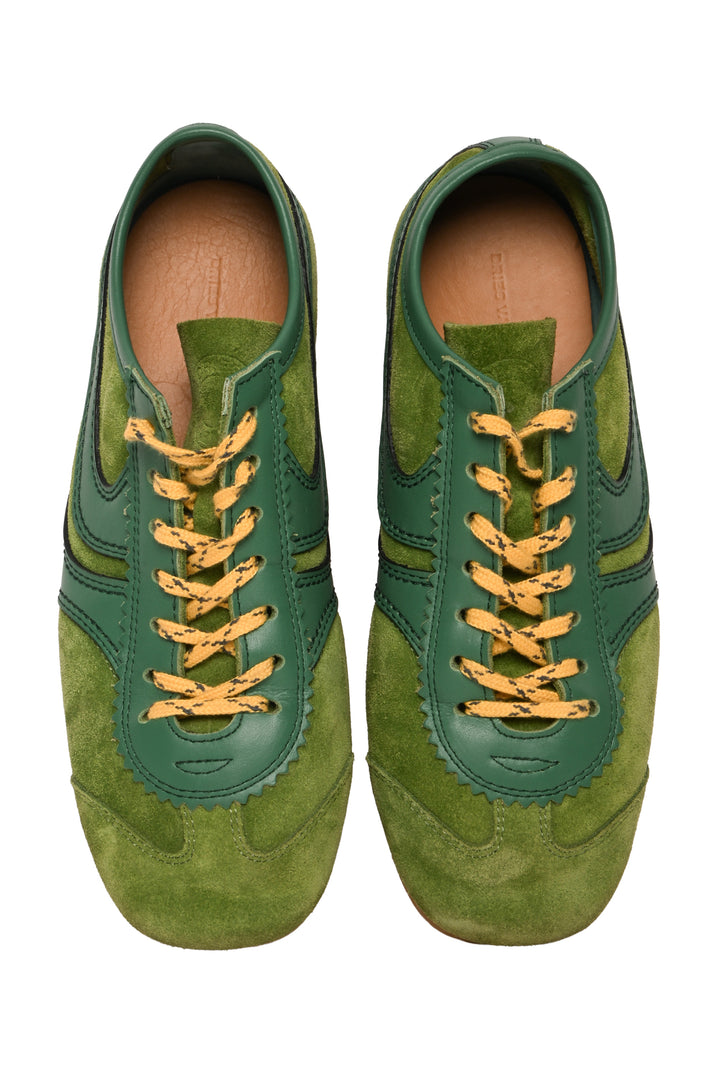 Dries Van Noten Size 37 Colourblock Leather & Suede Sneaker
