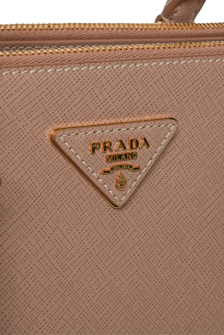 Prada Saffiano Small Double Zip Galleria Tote