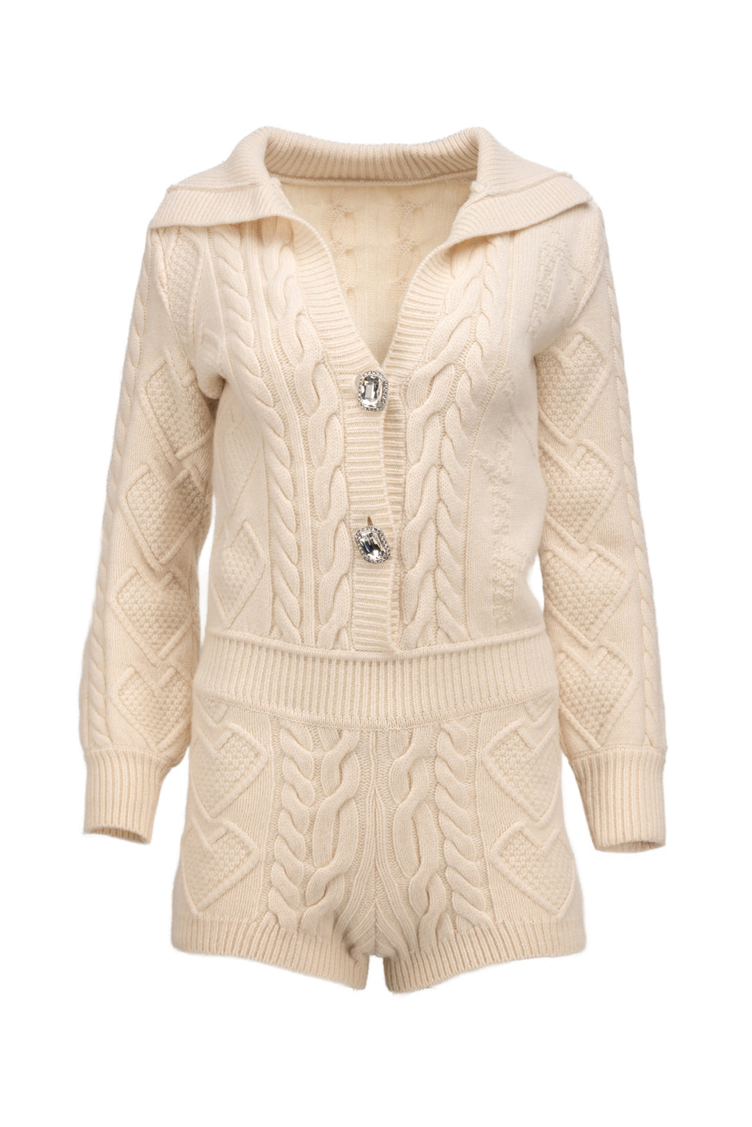 Nana Jacqueline Size M Cable Knit Wool Jumpsuit