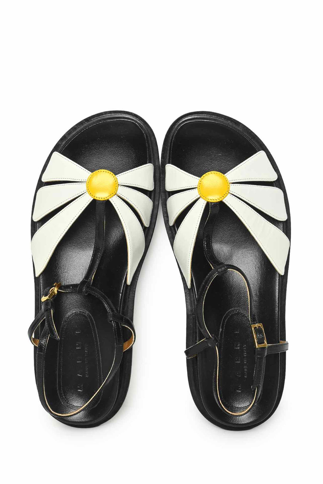 Marni Size 38.5 Fussbett Daisy Leather Sandals