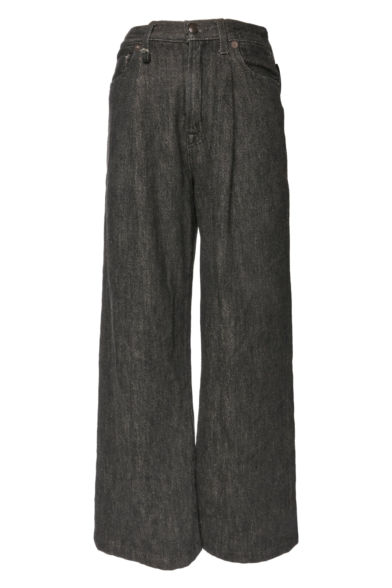 R13 Size 23 Damon Pleated Wide Leg Jeans - Luxury Used Designer