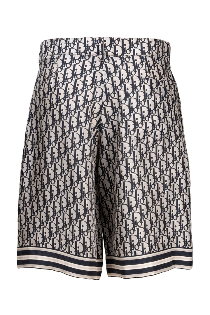 Dior Size S Oblique Monogram Silk Bermuda Shorts