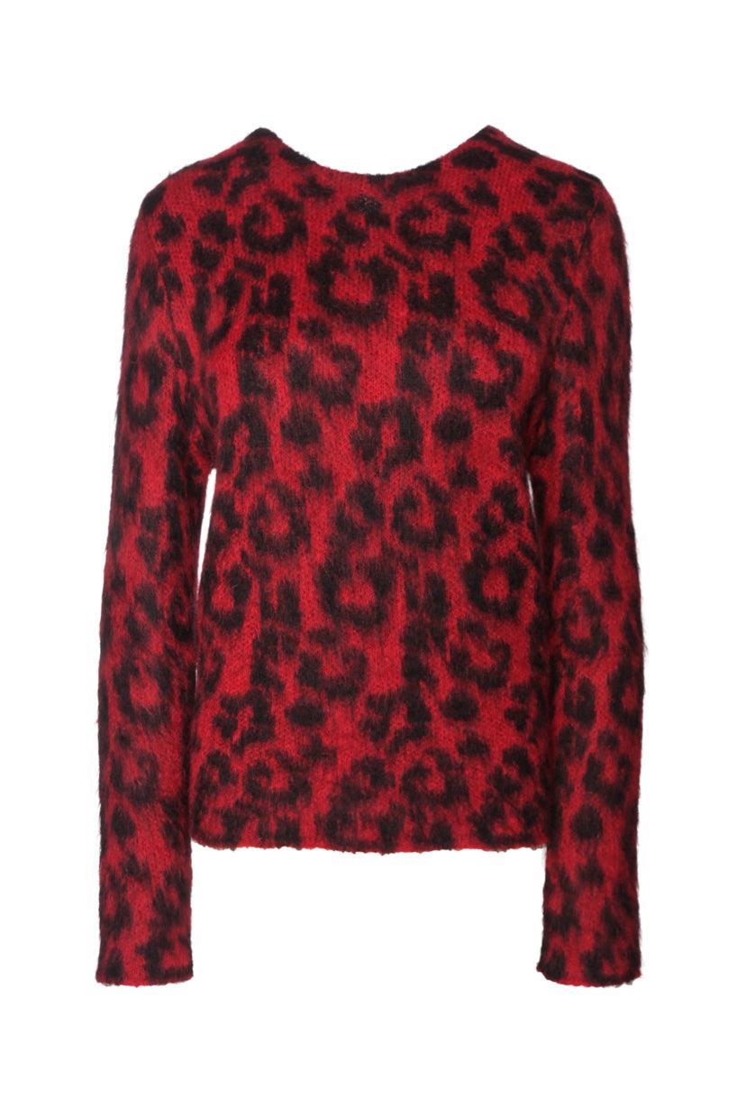 Saint Laurent Size S 2013 Leopard Print Mohair Blend Sweater