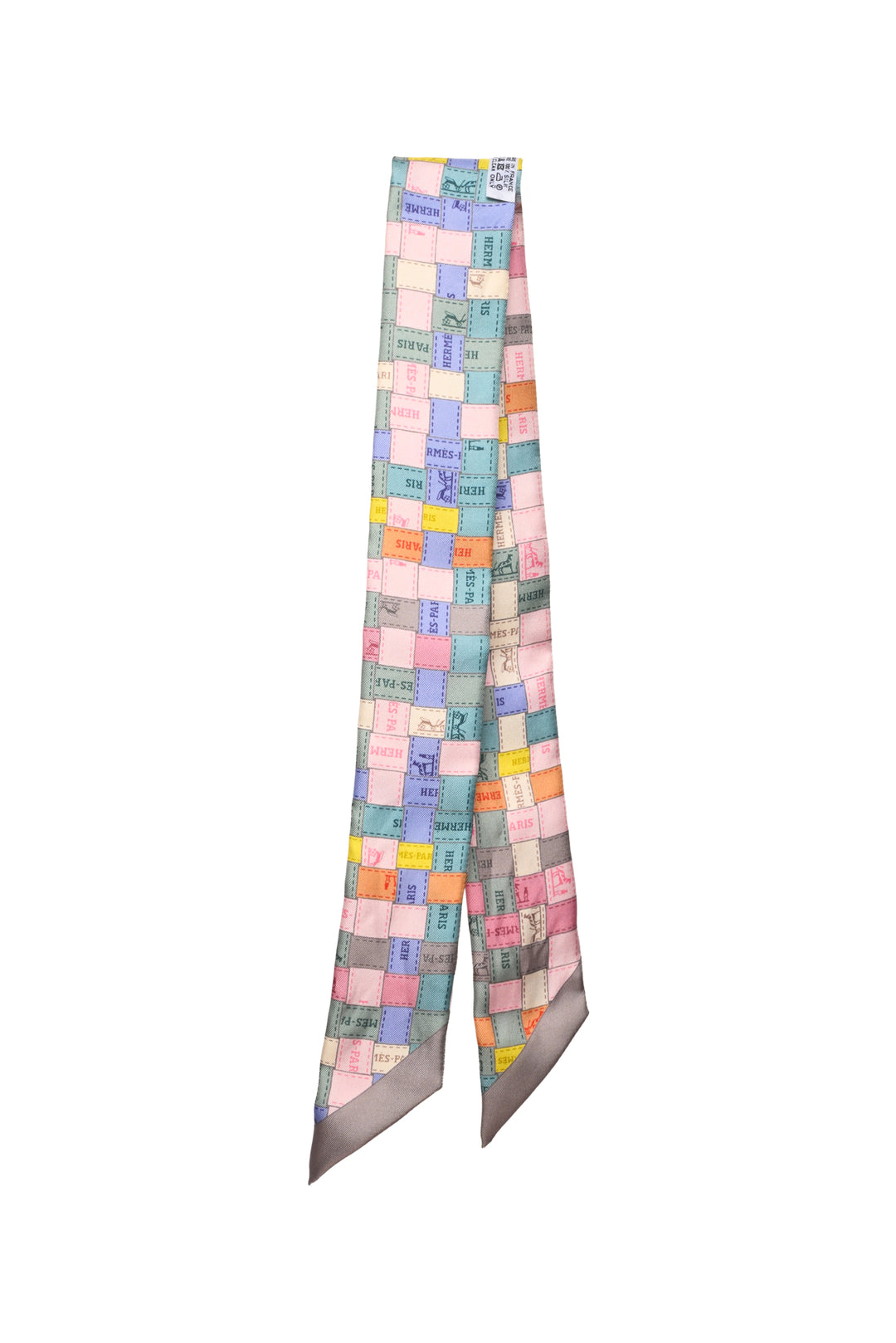 Hermes Bold Au Carre Silk Twilly Scarf