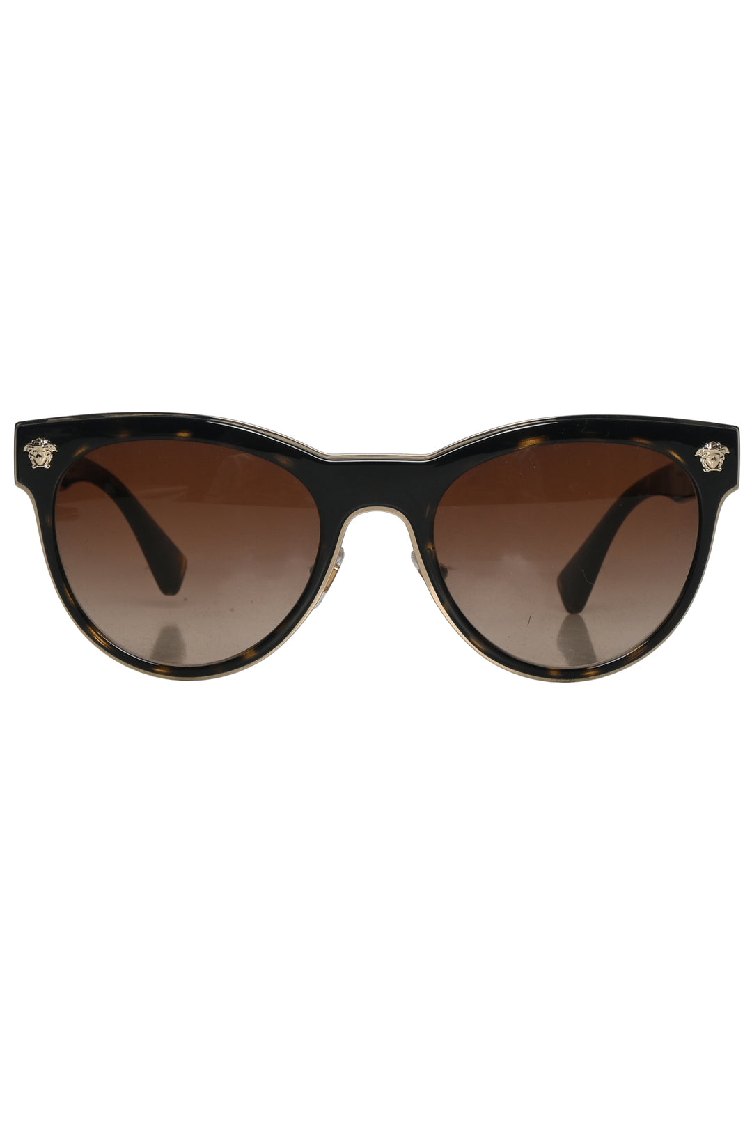 Versace Size OS Medusa Logo Tortoiseshell Sunglasses