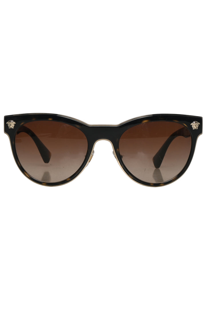 Versace Size OS Medusa Logo Tortoiseshell Sunglasses