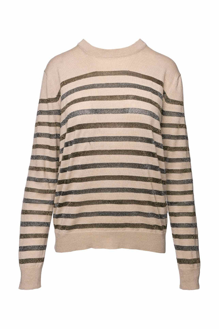 Zadig & Voltaire Size M Metallic Sparkle Stripe Sweater