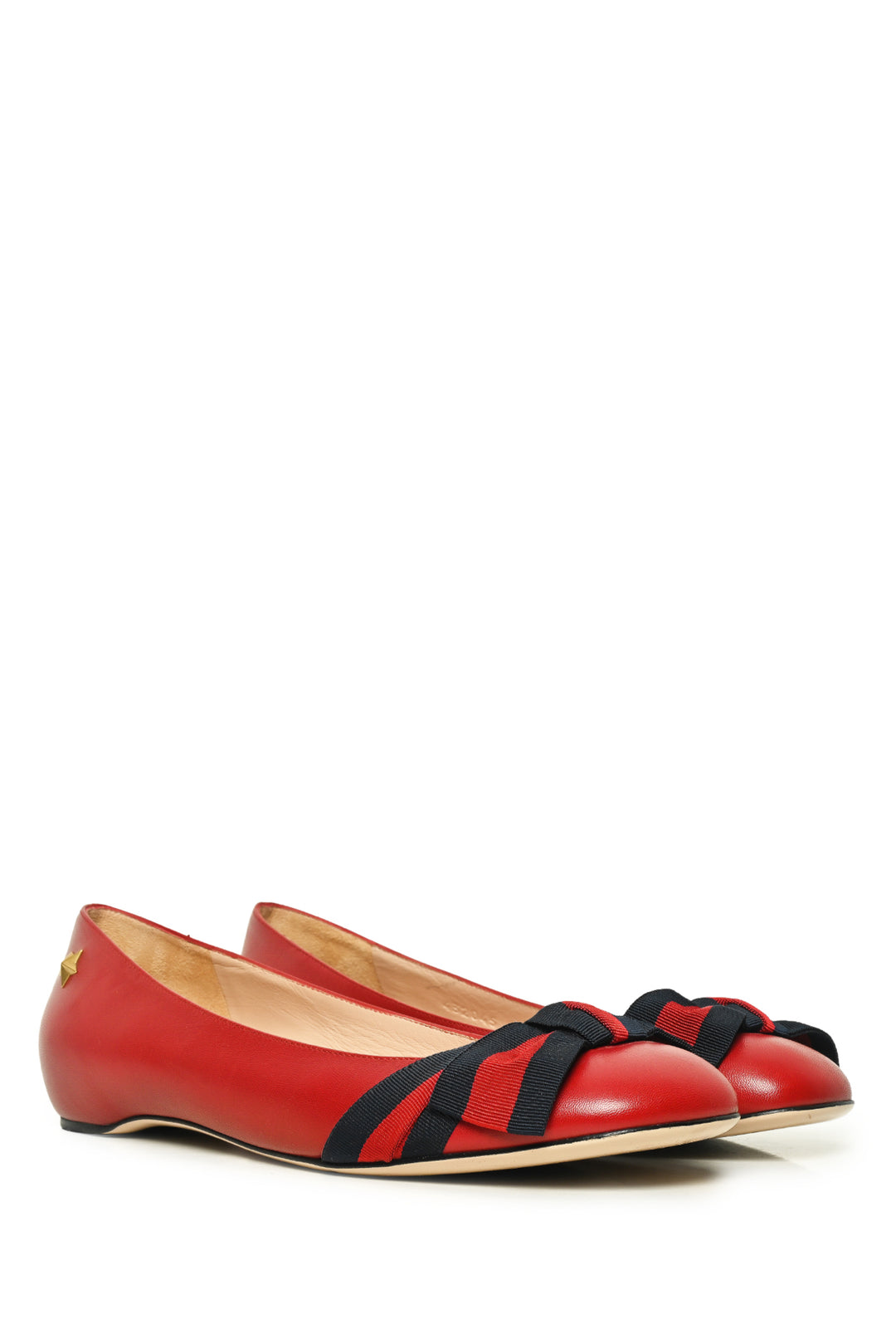 Gucci Size 38 Web Bow Ballet Flats