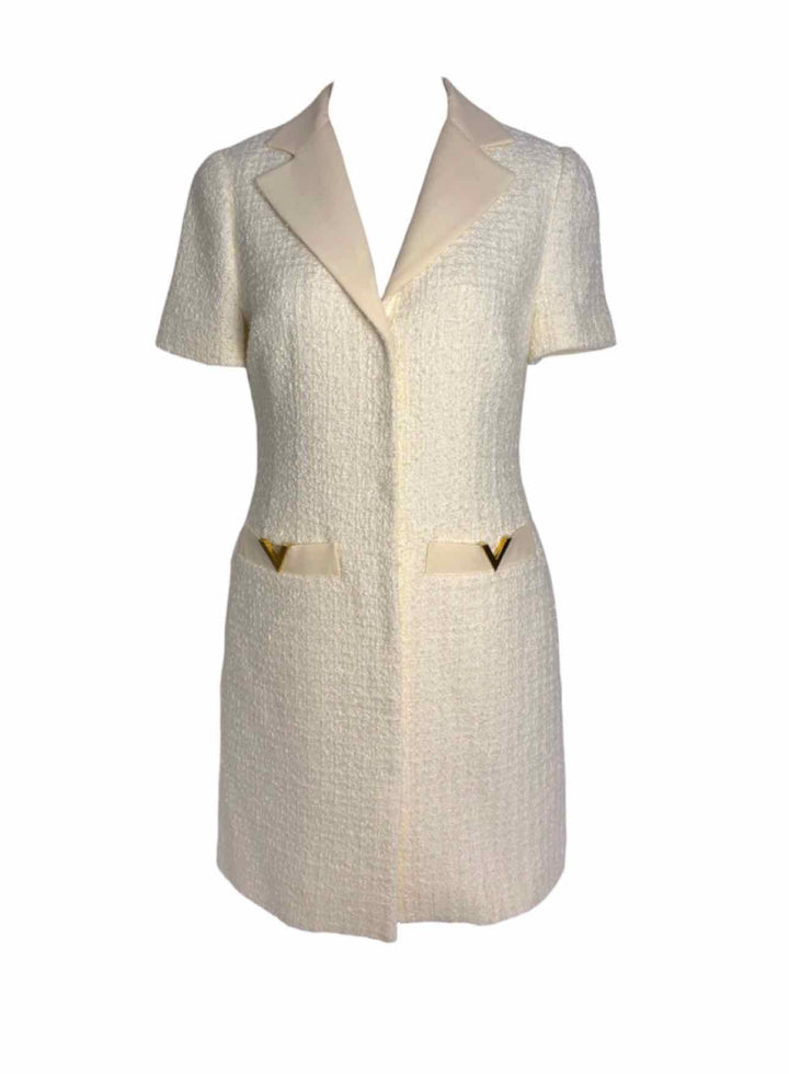 Valentino Size 42 Wool Blend Tweed  Dress