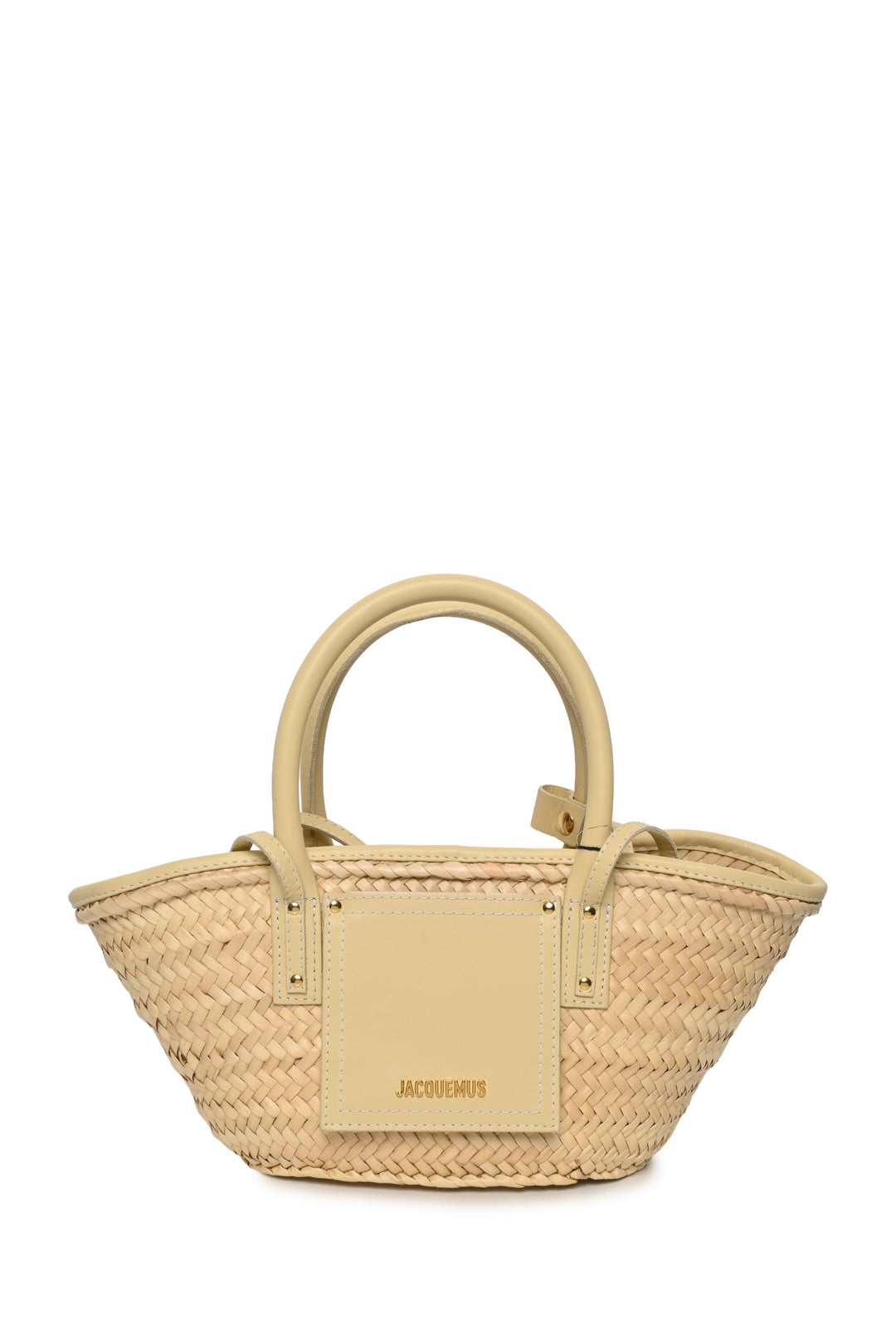 Jacquemus Le Petit Panier Soli Woven Raffia & Leather Tote