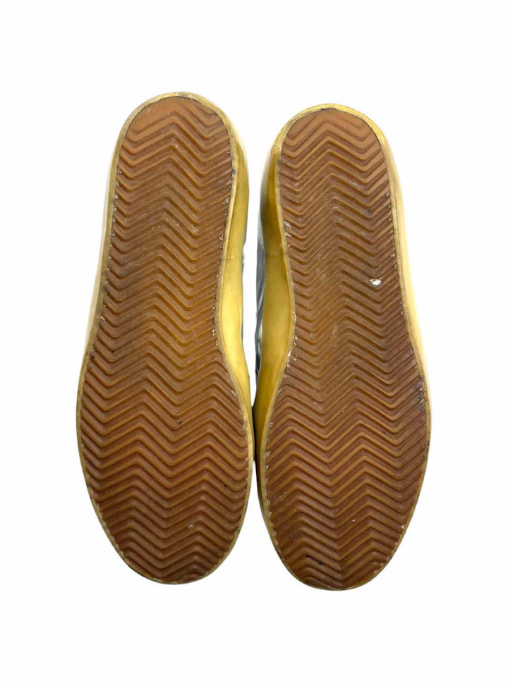 Golden Goose Size 38 Superstar Metallic Silver Leather Sneaker