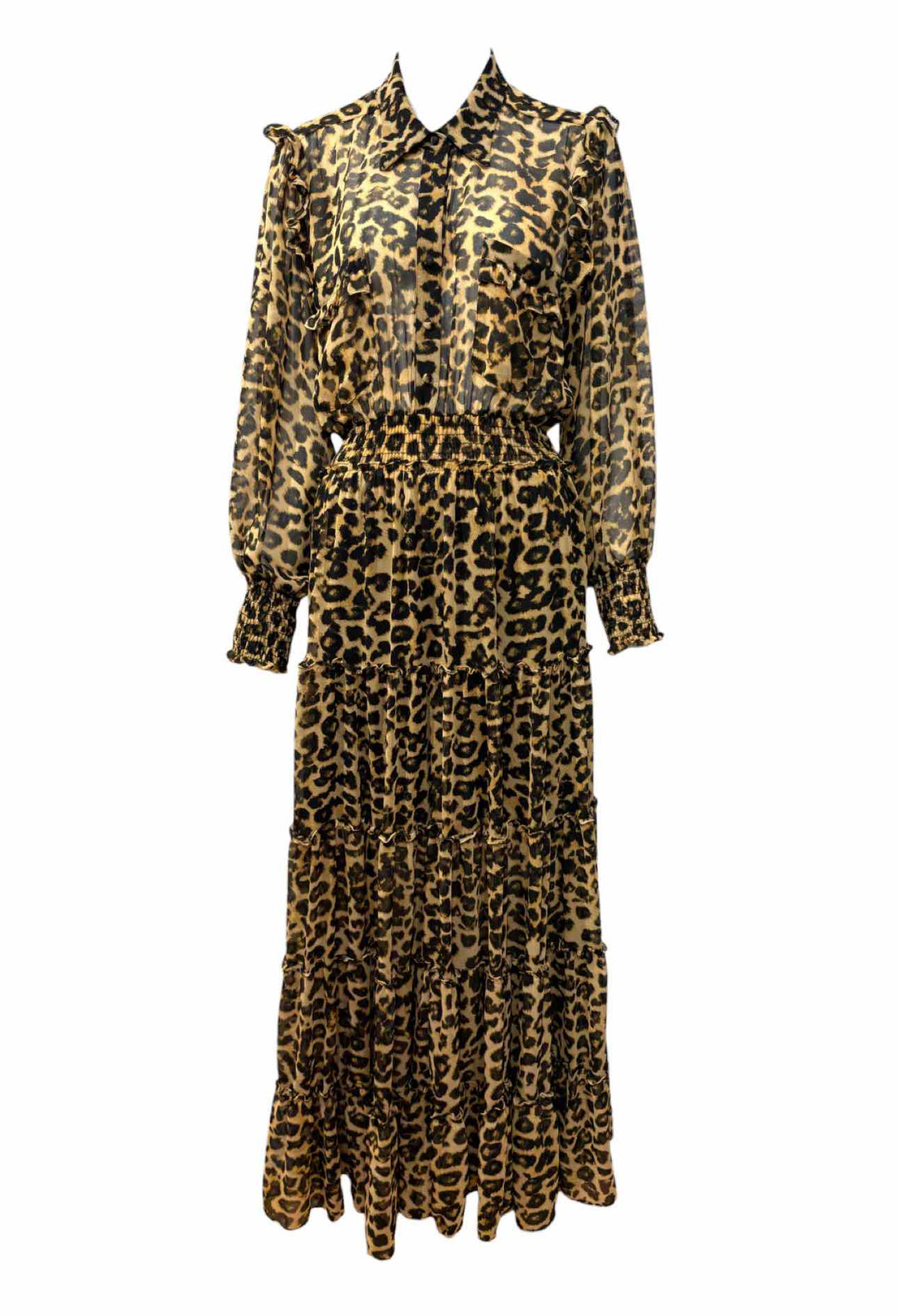 MISA Los Angeles Size L Leopard Print Maxi  Dress