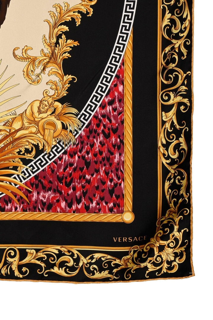 Versace Lion & Brocade Print Scarf