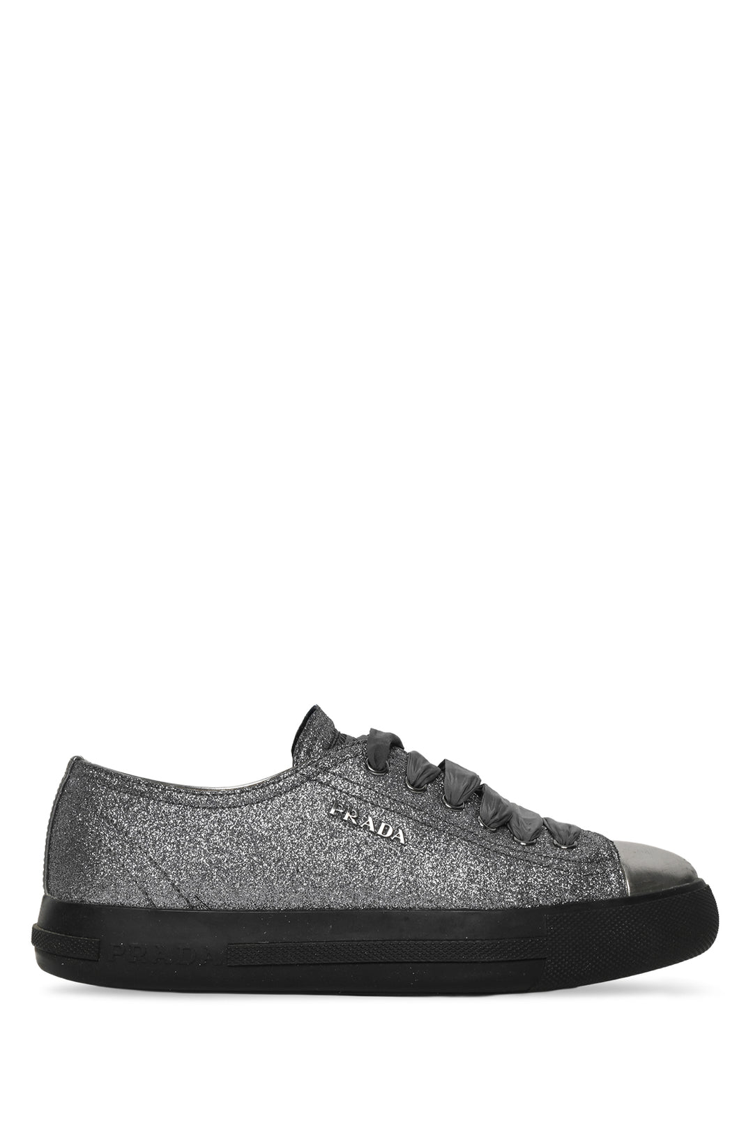 Prada Size 35 Prada Sport Silver Glitter Low Top Sneakers