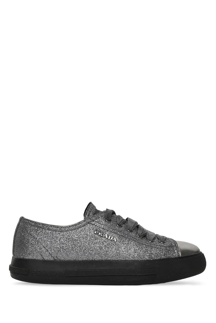Prada Size 35 Prada Sport Silver Glitter Low Top Sneakers