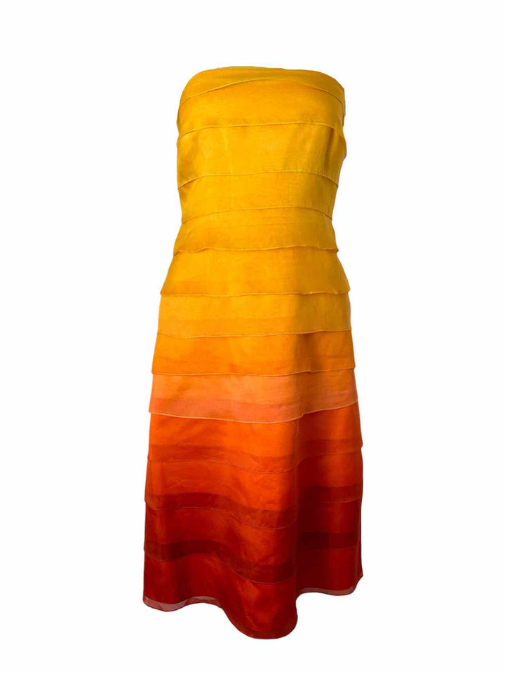 Kay Unger Size 6 Pleated Silk Dress