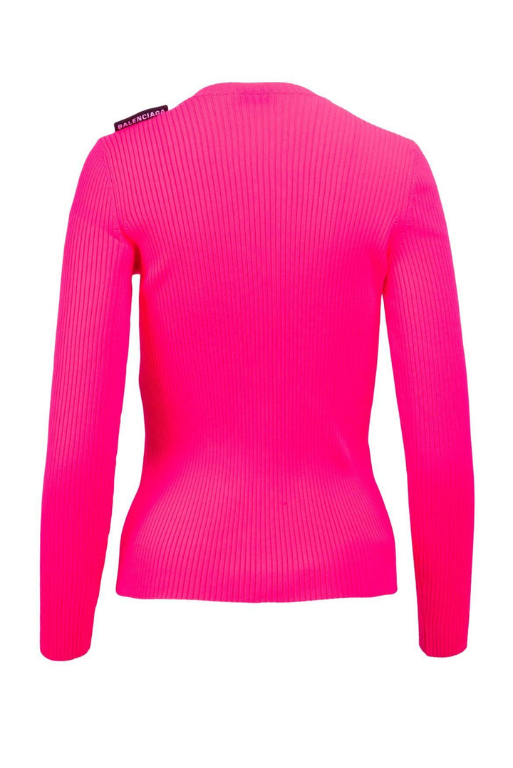 Balenciaga Size S 2018 Mock Neck Ribbed Long Sleeve Tops