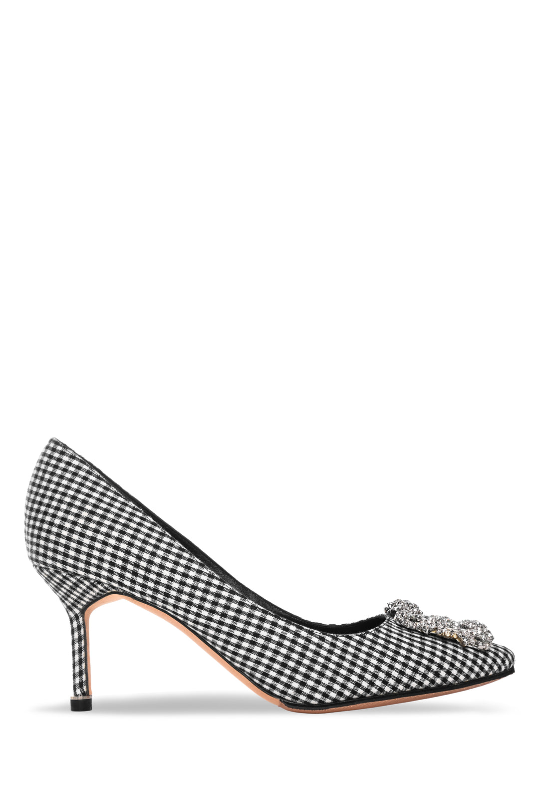 Manolo Blahnik Size 37.5 Hangisi Gingham Pumps