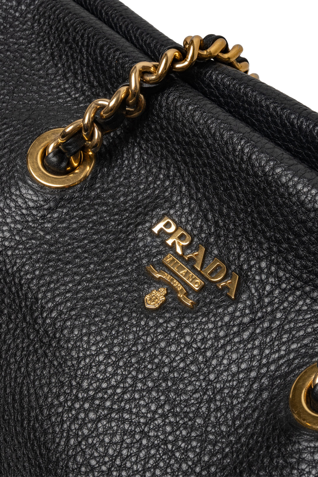 Prada Grained Leather Chain Strap Shoulder Bag