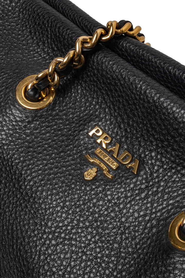 Prada Grained Leather Chain Strap Shoulder Bag