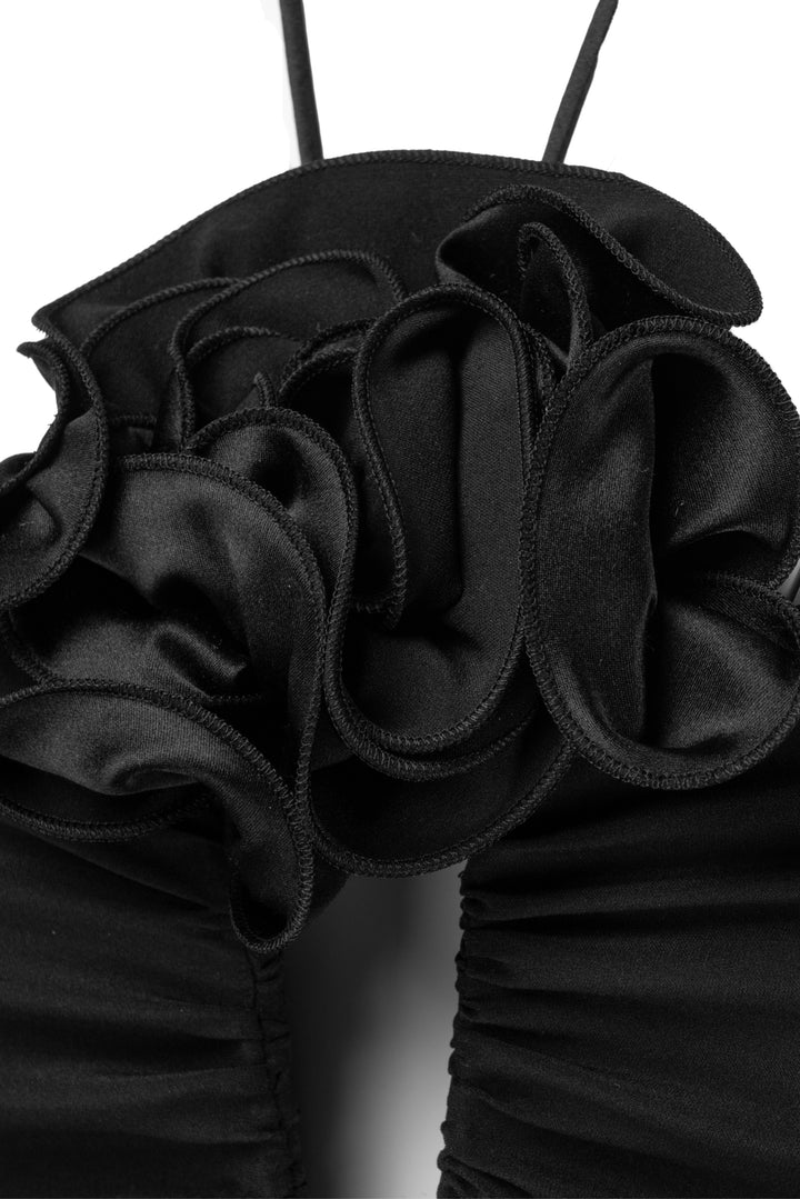 MAGDA BUTRYM Size 2 Ruched Silk Cutout Halter Mini Dress