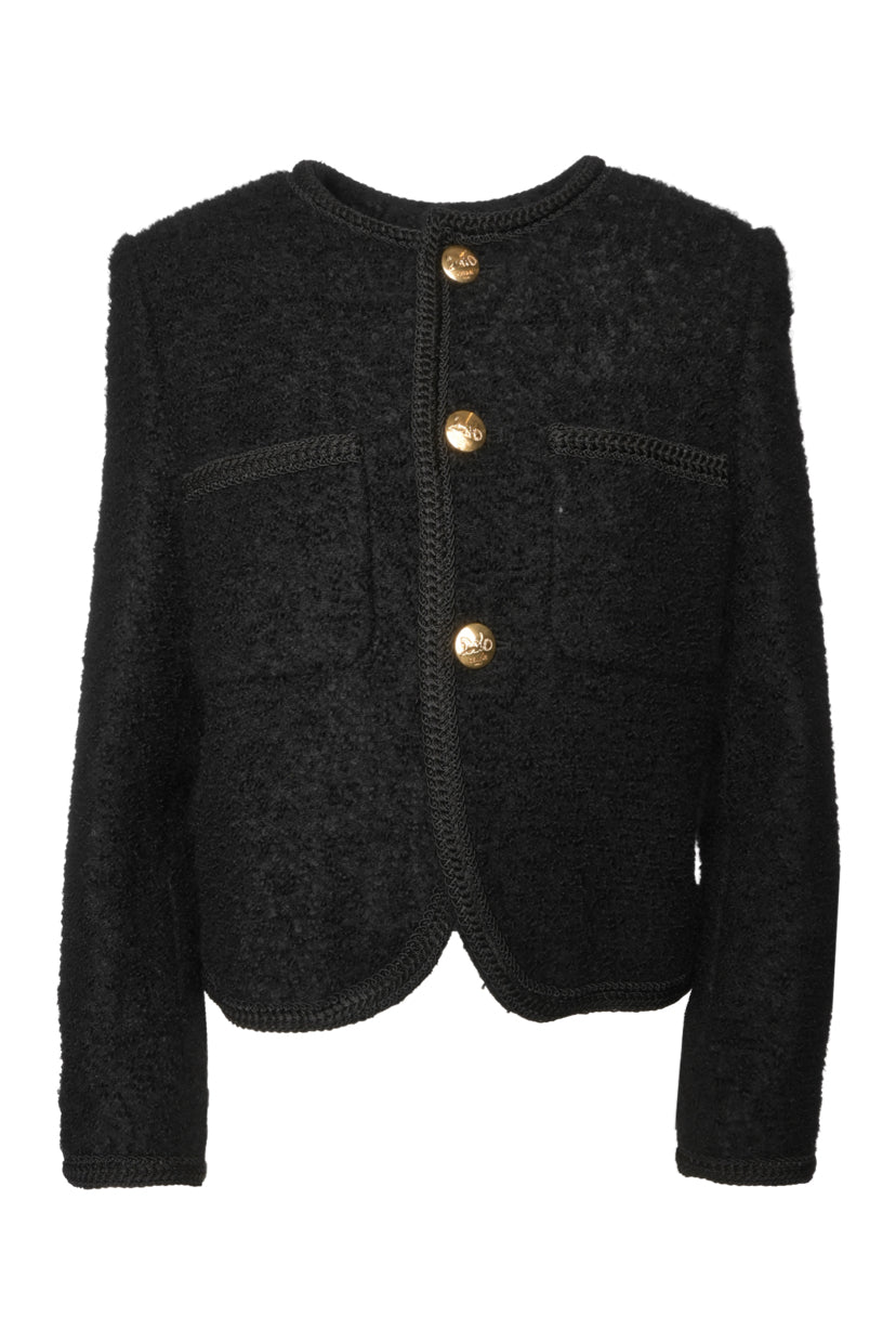 Celine Size 40 Boucle Tweed Chasseur Jacket