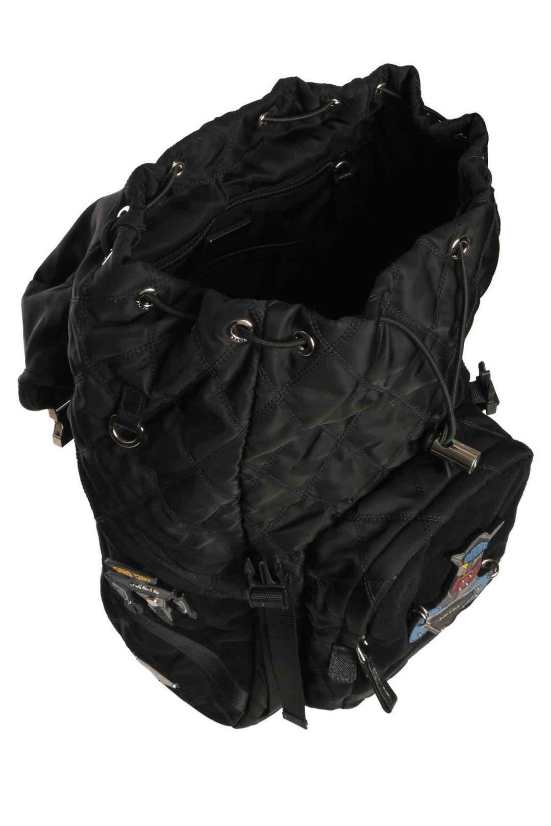 Prada Patch Embellished Quilted Nylon BackPack