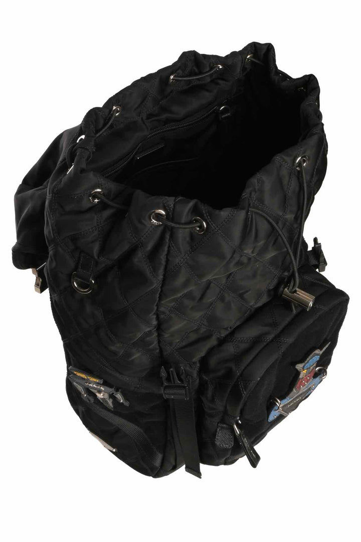 Prada Patch Embellished Quilted Nylon BackPack
