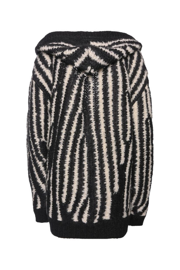Saint Laurent Size M 2019 Hooded Striped Mohair-Blend Cardigan