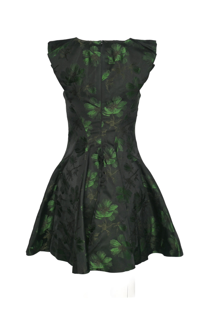 Alexander Mcqueen Size 42 2015 Jacquard Floral Mini Dress