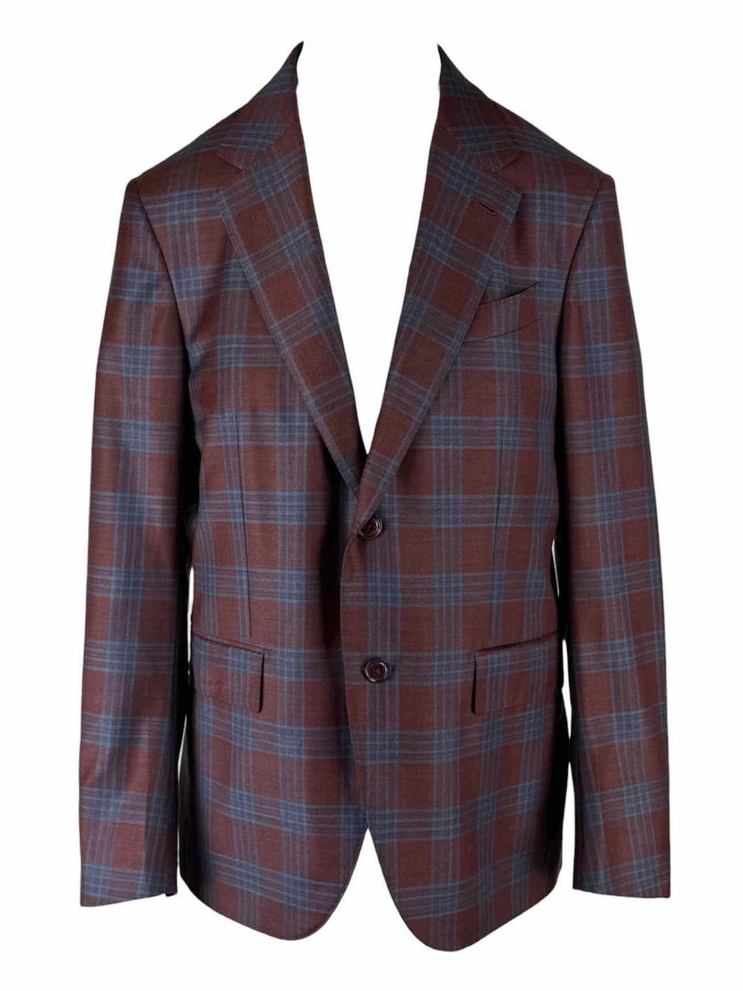 Ermenegildo Zegna Size 38 Men's Check Print Wool Blazer