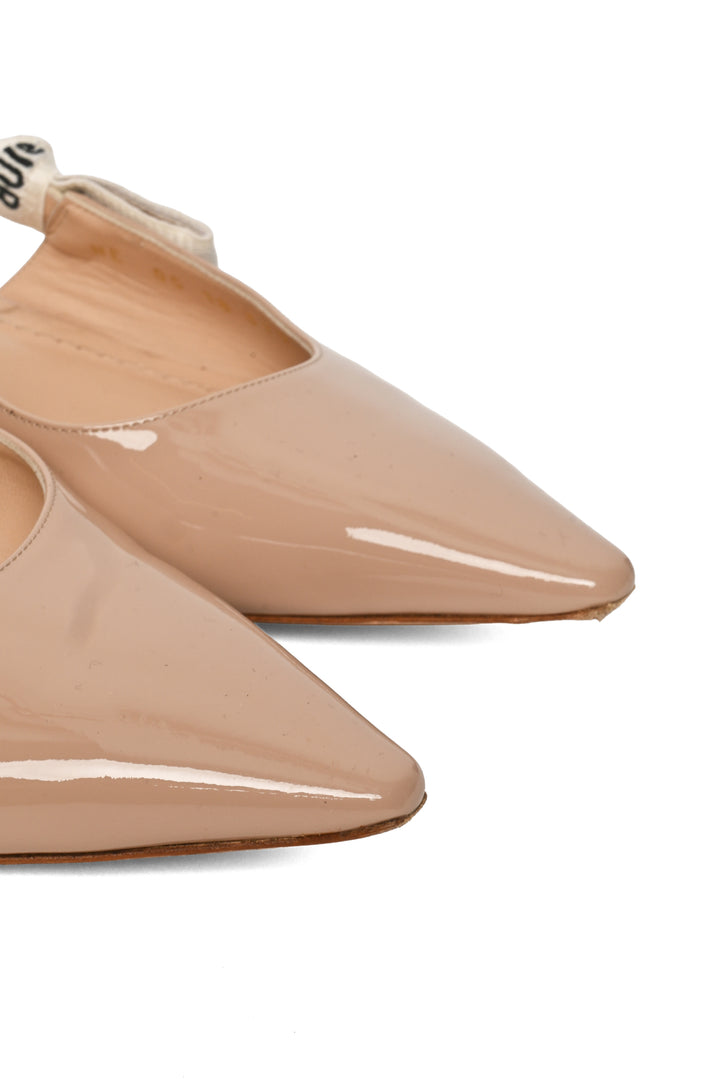 Christian Dior Size 37.5 J'Adior Patent Slingback Flats
