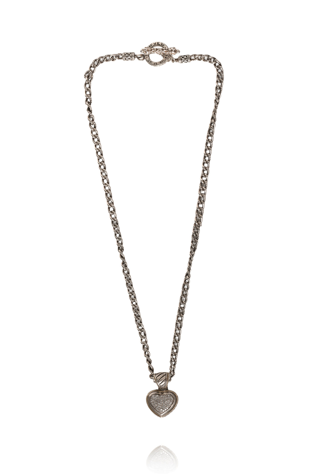 Effy 18K Yellow Gold & Silver Diamond Heart Pendant Necklace