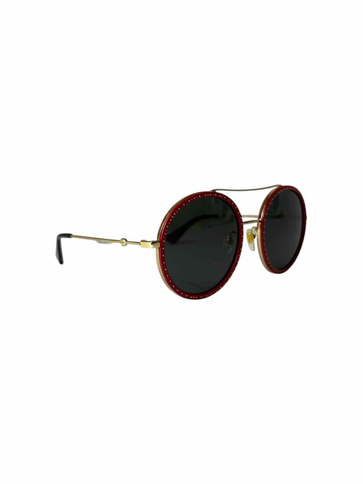 Gucci Red Round Frame Eyewear