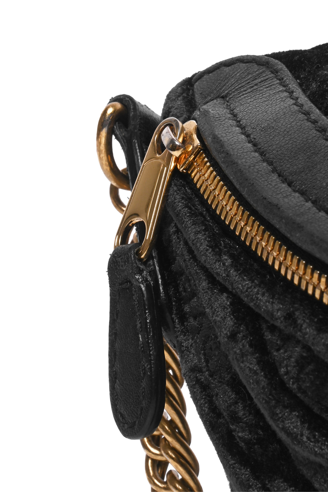 Balenciaga Crushed Velvet Logo Embossed Souvenir Belt Bag