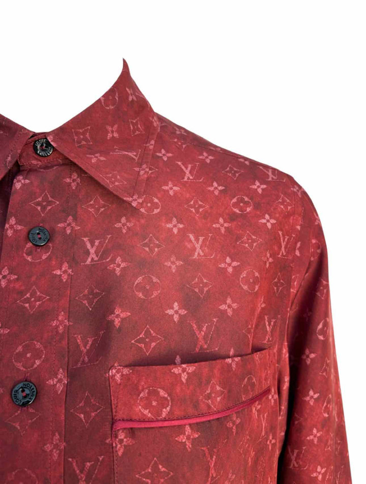Louis Vuitton Size 32 Mahina Print Silk Blouse