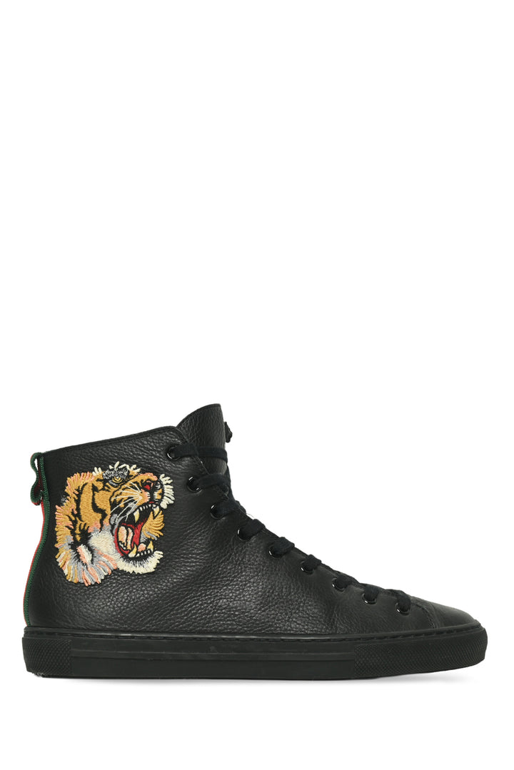 Mens Shoe Size 7 Gucci Men's Leather Tiger Patch High Top Sneakers