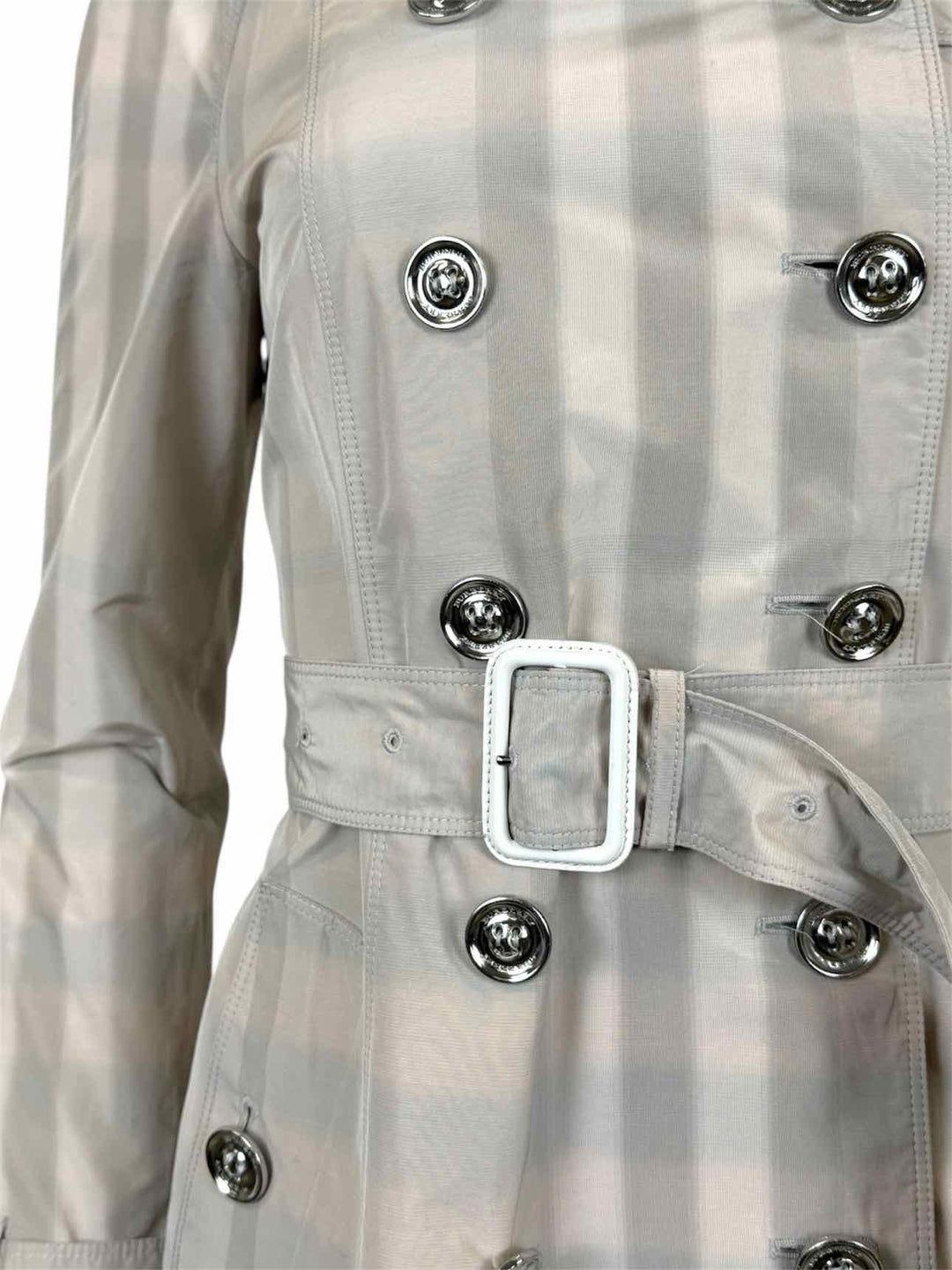Burberry London Size 4 Check Trench Coat