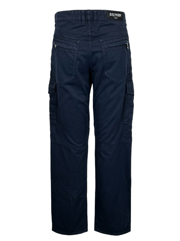 Balmain Size 33 Men's Quilted Cargo Biker Pants