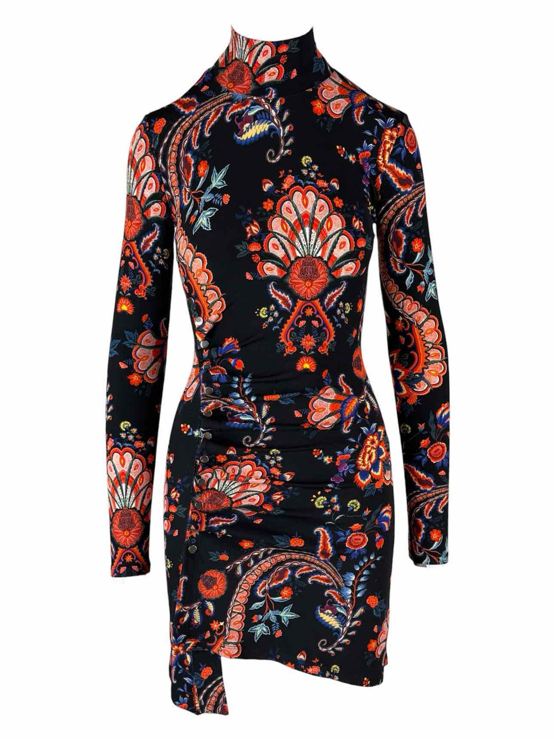 Paco Rabanne Size 34 High Neck Mini in Paisley Dress