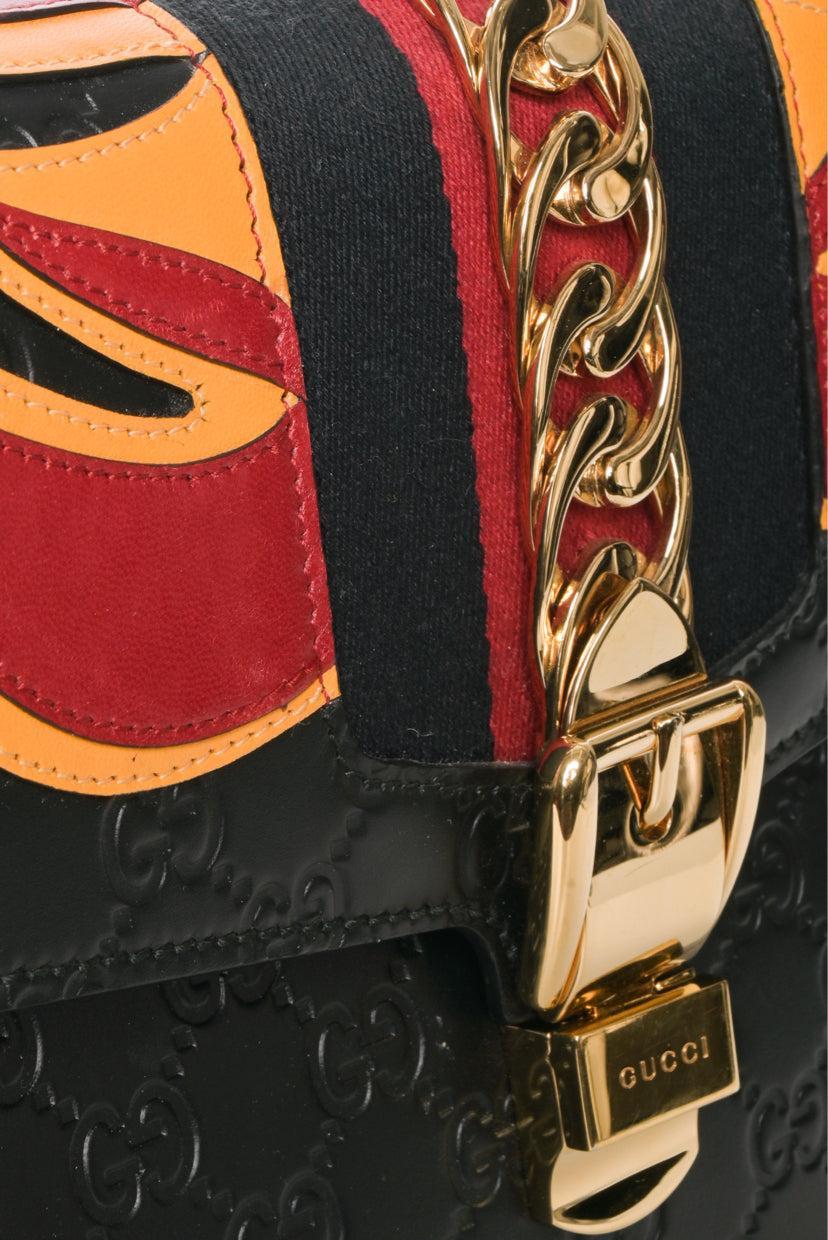 Gucci Medium Guccissima Flame Sylvie Purse