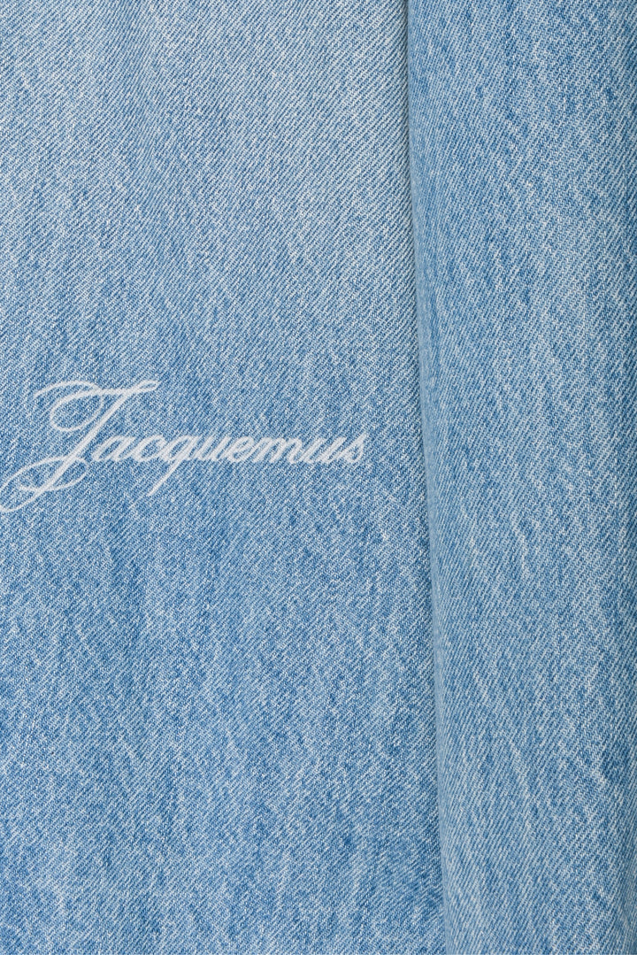 Jacquemus Size 46 Men's 'The Simon de-Nimes' Logo Denim Shirt Long Sleeve