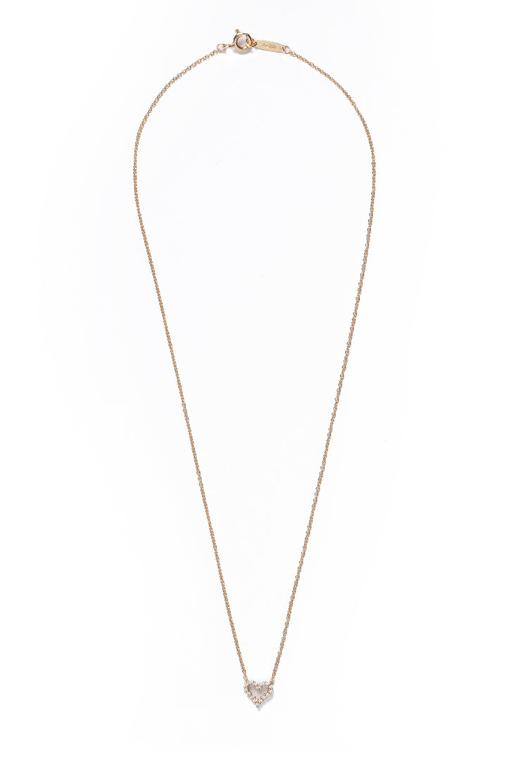 Tiffany 18k Gold Mini Heart Pendant Necklace with Diamonds