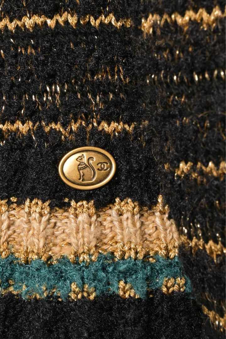 Chanel Size 38 Glitter Knit Silk-Blend Sweater
