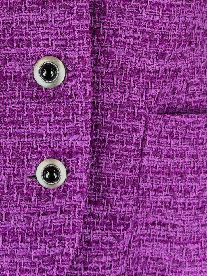 Joosooloo Size XL Tweed Jacket & Tweed Midi Skirt Set