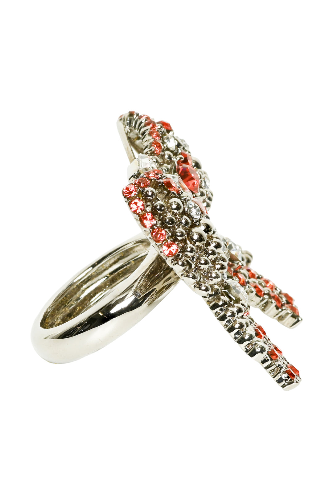 Miu Miu Size 7 Crystal Bow Ring