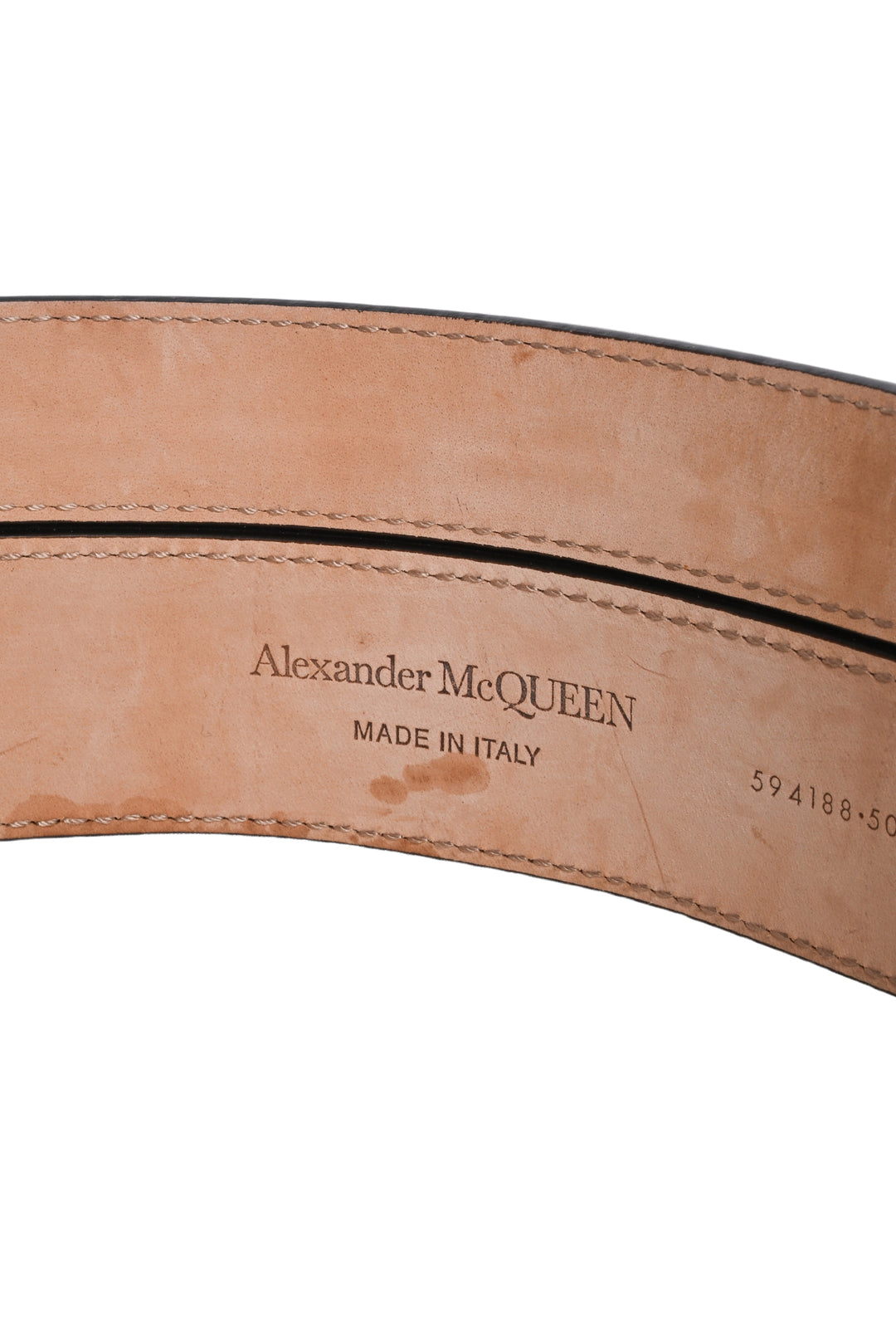 Alexander Mcqueen Size 32 Double Strap Leather Belt