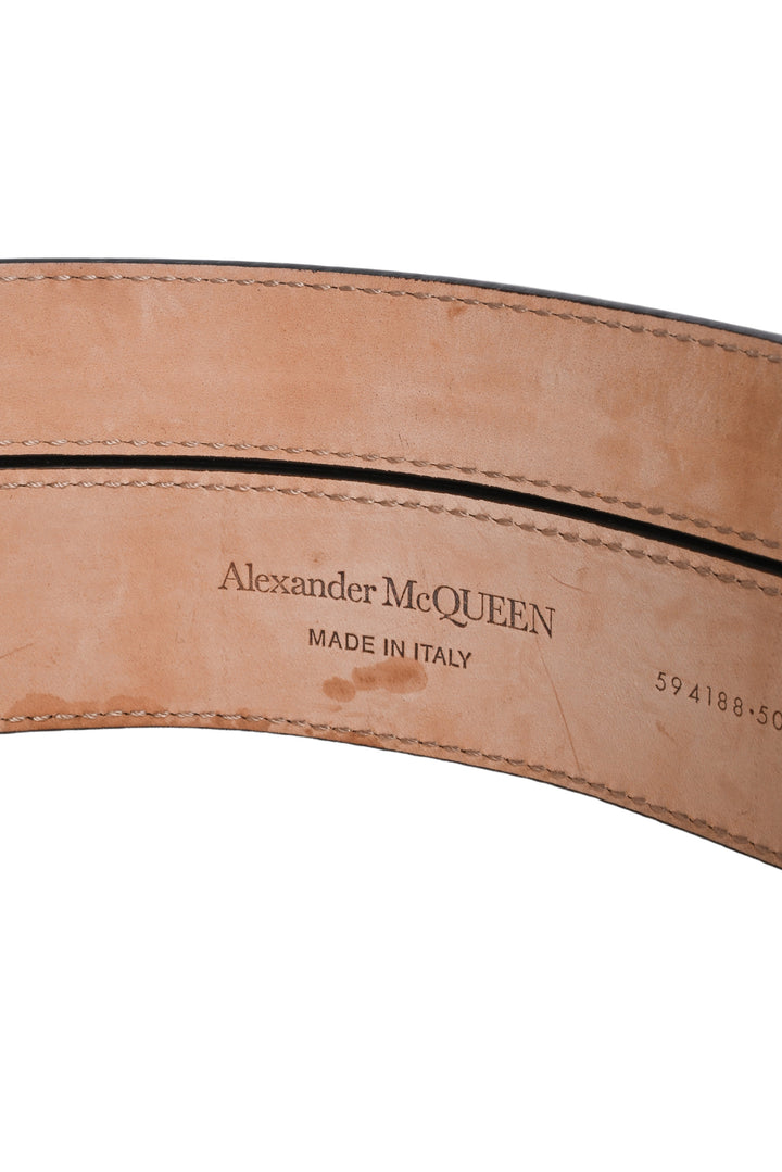 Alexander Mcqueen Size 32 Double Strap Leather Belt