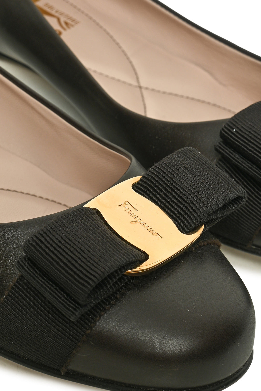 Salvatore Ferragamo Size 6.5 Nappa Leather Bow Varina Ballet Flats