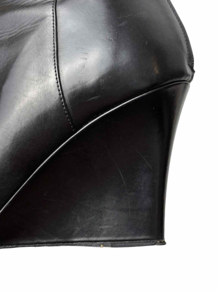 Jimmy Choo Size 38.5 Leather Wedge Ankle Boots